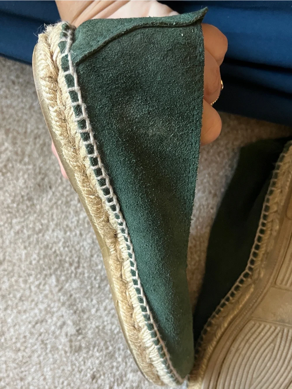 Manebi Green Suede Espadrilles Size 39